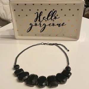 Black Stone Statement Necklace